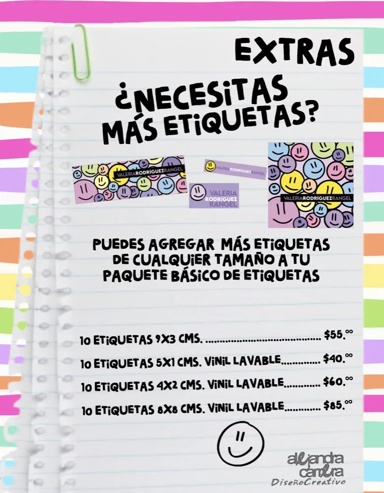 Etiquetas extras